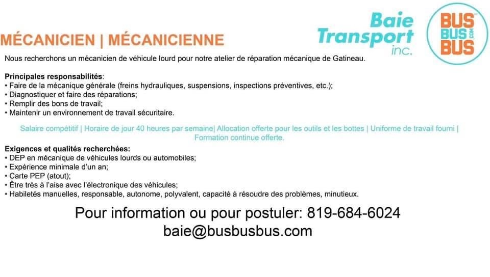 Baie Transport Inc jobs